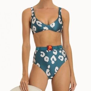 NWT Zimmerman Shelly high waist buckle bottom and Shelly scoop neck top